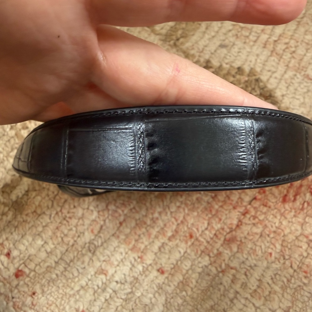 Coach Swinger 20 Black Leather Embossed Shoulder Bag - Picture 5 of 9